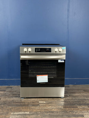 Frigidaire - 30 in. 5 Element Slide-In Front Control Electric Range with Steam Clean in Stainless Steel