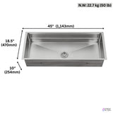FORNO ACQUA 45 in. Undermount 3-Level Workstation MultiSINK with Custom-Fit Accessories