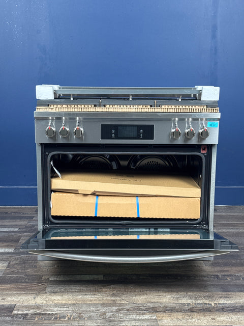 Frigidaire - Gallery 36 in. 6-Burner Slide-In Gas Range in Stainless Steel with Total Convection and Air Fry