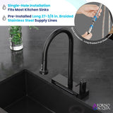 FORNO ACQUA 4 Function Waterfall  Pull-Down Kitchen Faucet
