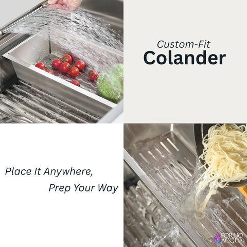 FORNO ACQUA 33 in. Drop-In/Undermount 3-Level MultiSINK Workstation Sink with Waterfall Faucet & Glass Rinser