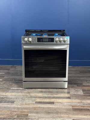 Frigidaire - Gallery 30 in. 6 cu. ft. 5 Burner Slide-In Gas Range with Total Convection and Air Fry, Smudge Proof Stainless Steel