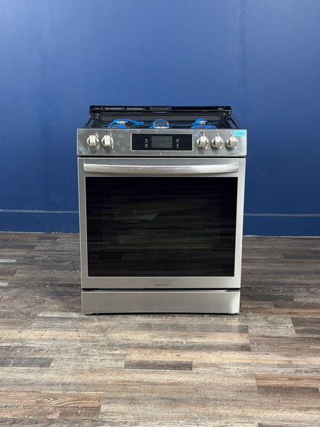 Frigidaire - Gallery 30 in. 6 cu. ft. 5 Burner Slide-In Gas Range with Total Convection and Air Fry, Smudge Proof Stainless Steel