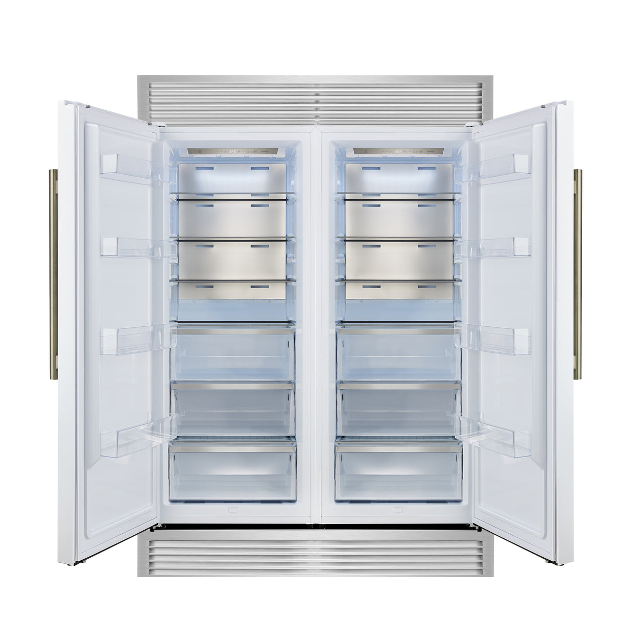 Forno Maderno 2-28-Inch Wide Convertible Refrigerator/Freezer in White, Decorative Trim, 27.2 cu.ft, 84-Inch High, ENERGY STAR Certified