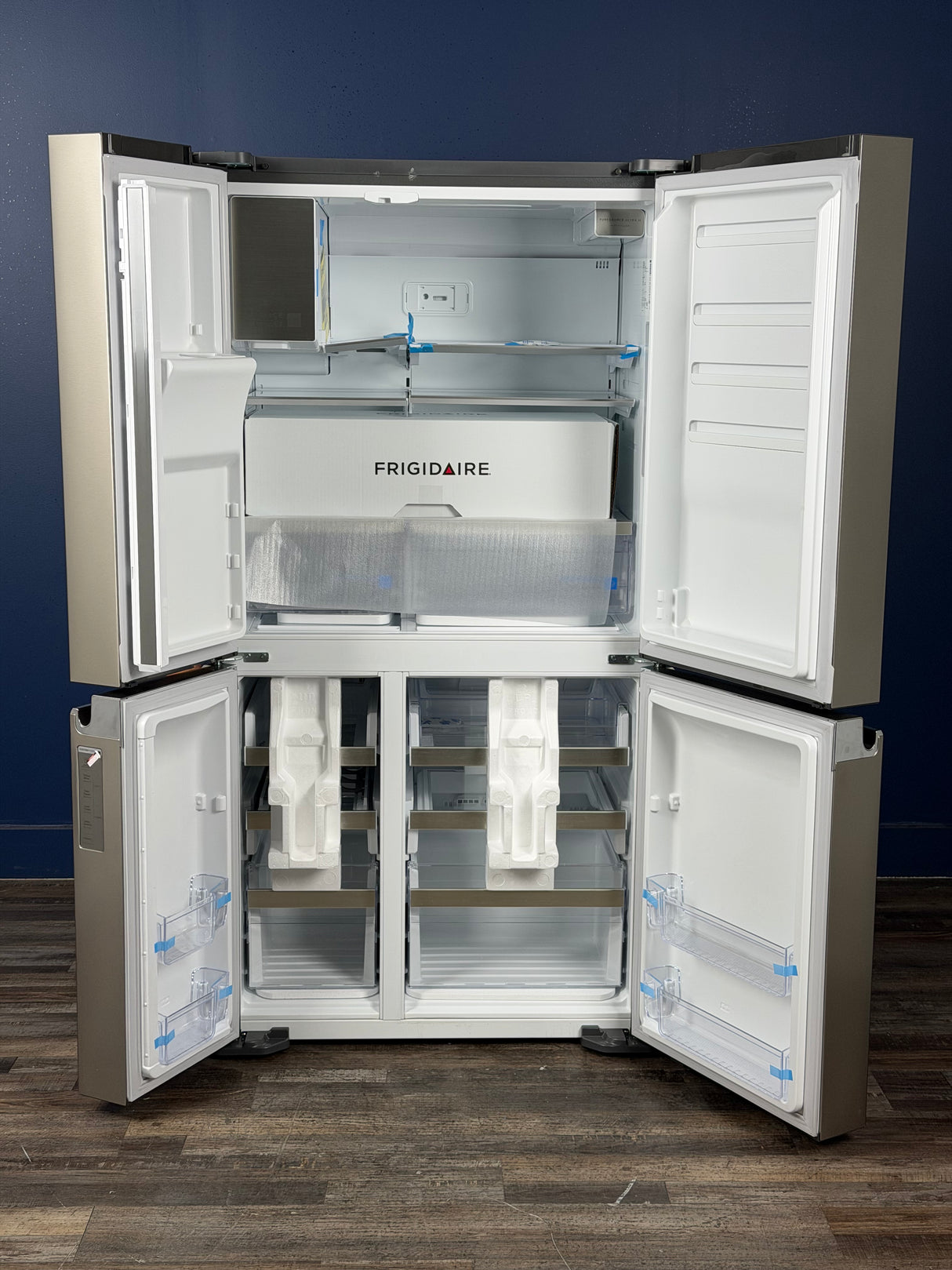 Frigidaire - Gallery 36 in. 22 cu. ft. Counter-Depth 4-Door Refrigerator in Smudge-Proof Stainless Steel, ENERGY STAR