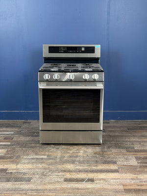 LG - 6.3 cu. ft. Smart True Convection InstaView Gas Range Single Oven with Air Fry in Printproof Stainless Steel