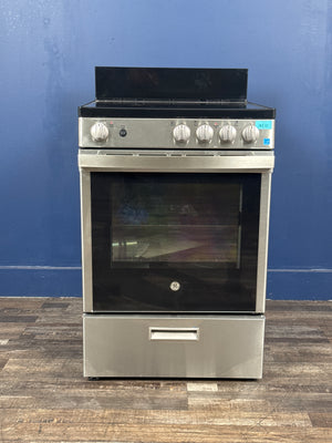 GE - 24 in. 4 Burner Element Free-Standing Electric Range in Stainless Steel