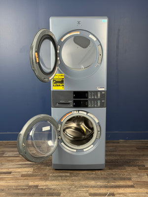Electrolux - 4.4 cu. ft. . Stacked Washer and 8 cu. ft. Electric Dryer Laundry Tower in Blue Denim with LuxCare Wash