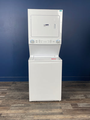 Frigidaire - 3.9 cu. ft. Washer and 5.5 cu. ft. Dryer Electric Long Vent Stacked Laundry Center in White