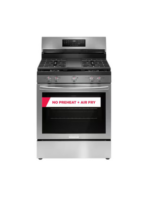 Frigidaire Gallery - 30 in. 5 Burner Freestanding Gas Range in Stainless Steel with True Convection and Air Fry