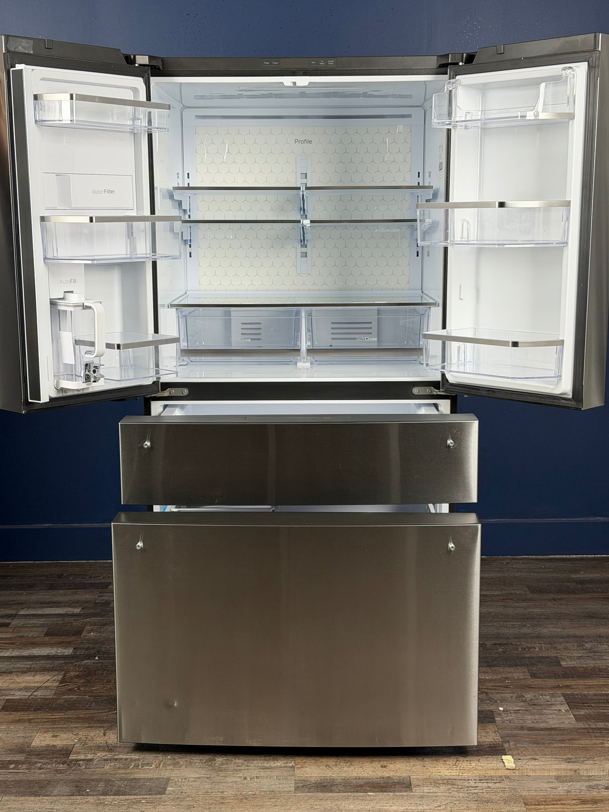 GE Profile - Profile 28.7 cu. ft. 4-Door French Door Refrigerator in Stainless Steel with Dual-Dispense Autofill Pitcher