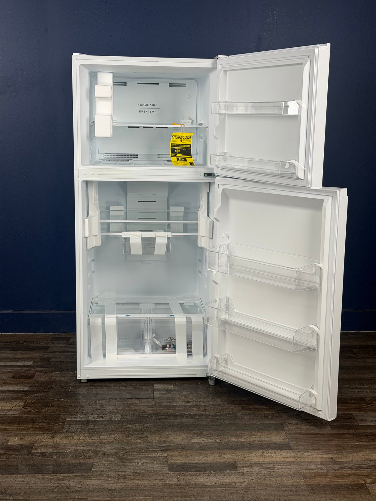 Frigidaire - 29.7 in. 19 cu. ft. Standard Depth Garage Ready Top Freezer Refrigerator in White w/ Humidity-Controlled Crisper Drawers