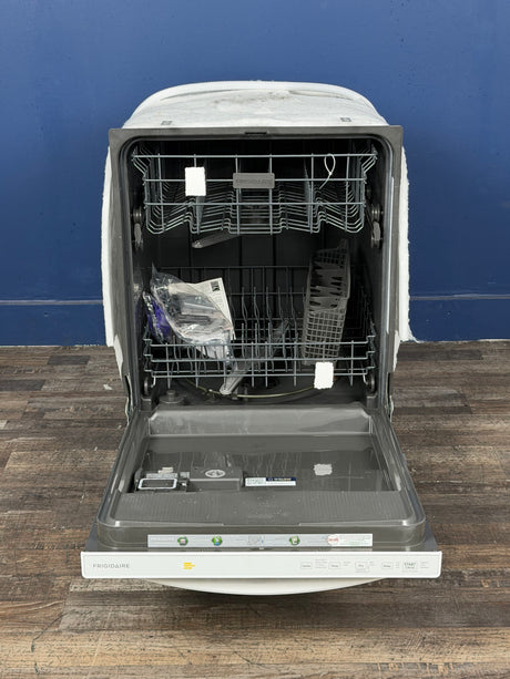 Frigidaire - 24 in Top Control Built In Tall Tub Dishwasher with Plastic Tub in White with 4-cycles