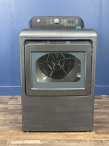 GE - 7.4 cu. ft. vented Front Load Gas Dryer in Diamond Gray with Sensor Dry