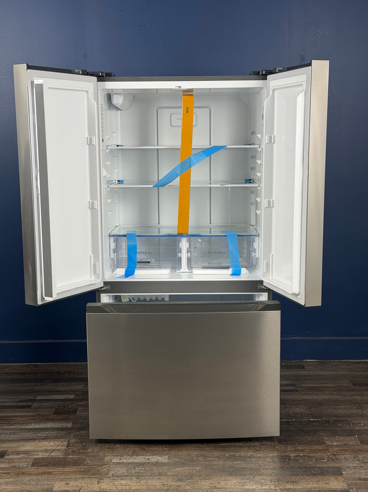 Frigidaire - 35 in. 20 cu. ft. Counter-Depth French Door Refrigerator in Stainless Steel Look with CrispSeal Crispers