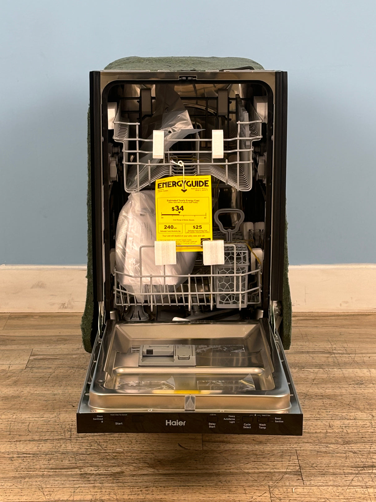 Haier - 18 in. Top Control Built-In Dishwasher in Stainless Steel with 3-Cycles