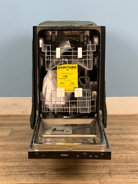 Haier - 18 in. Top Control Built-In Dishwasher in Stainless Steel with 3-Cycles