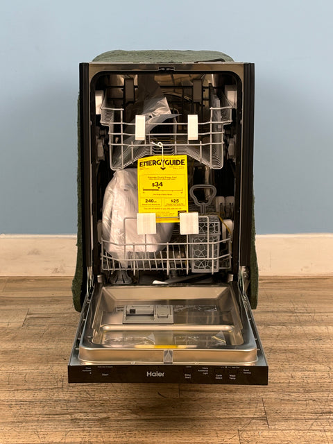 Haier - 18 in. Top Control Built-In Dishwasher in Stainless Steel with 3-Cycles