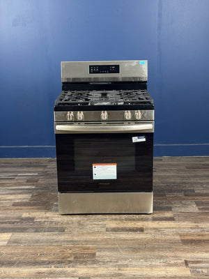 Frigidaire - 30 in. 5.1 cu. ft. 5 Burner Freestanding Self-Cleaning Gas Range in Stainless Steel with Air Fry