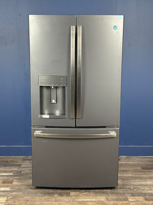 GE - 22.1 cu. ft. French Door Refrigerator in Black Slate, Fingerprint Resistant, Counter Depth and ENERGY STAR