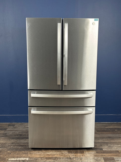 GE Profile - Profile 36 in. 23.3 cu. ft. Smart Counter-Depth Fingerprint Resistant 4-Door French-Door Refrigerator with Door In Door