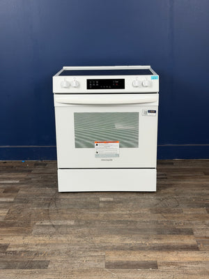 Frigidaire - 30 in. 5 Element Slide-In Front Control Electric Range with Steam Clean in White
