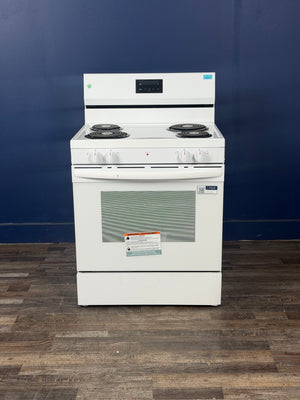 Frigidaire - 30 in. 4 Burner Free-Standing Electric Range in White with Even Baking Technology