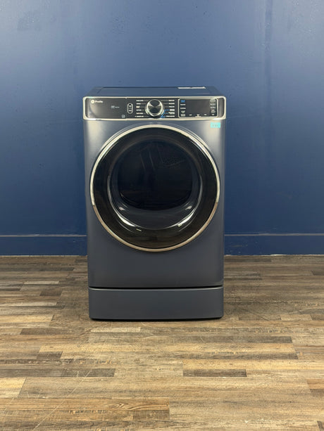 GE Profile - Profile 7.8 cu. ft. vented Gas Dryer in Sapphire Blue with Steam and Sanitize Cycle, ENERGY STAR