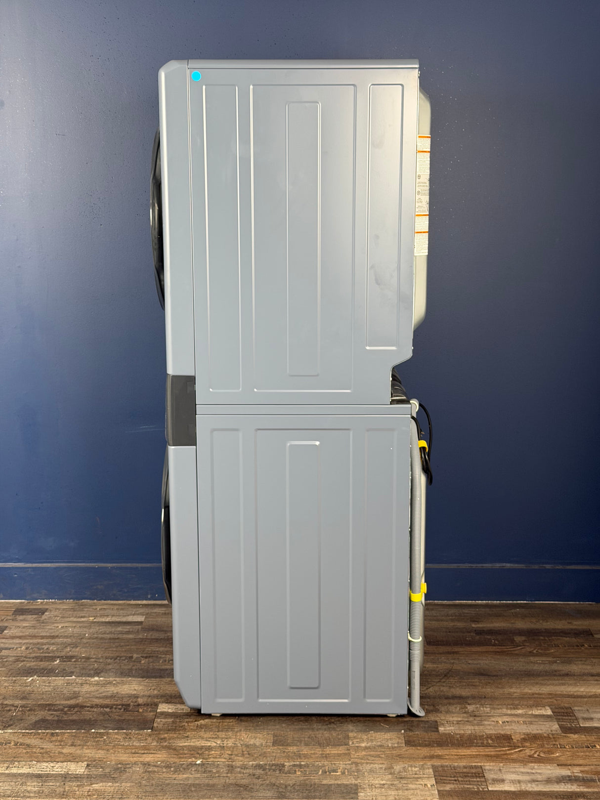 Electrolux - 4.4 cu. ft. . Stacked Washer and 8 cu. ft. Electric Dryer Laundry Tower in Blue Denim with LuxCare Wash