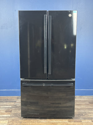 GE - 27 cu. ft. French Door Refrigerator in Black with Internal Dispenser, ENERGY STAR