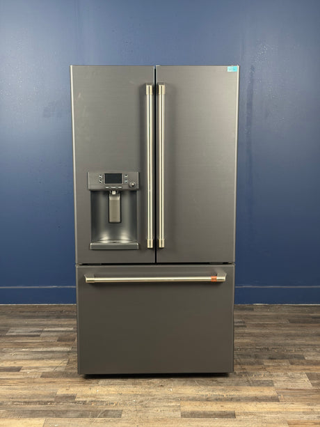 GE Cafe - 27.8 cu. ft. Smart French Door Refrigerator with Hot Water Dispenser in Matte Black, Fingerprint Resistant ENERGY STAR