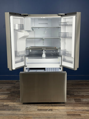 Samsung - 36 in. 31 cu. ft. 3-Door Standard Depth French Door Refrigerator in Stainless Steel w/External Water and Ice Dispenser
