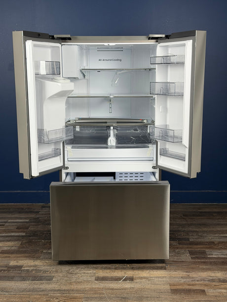 Samsung - 36 in. 31 cu. ft. 3-Door Standard Depth French Door Refrigerator in Stainless Steel w/External Water and Ice Dispenser