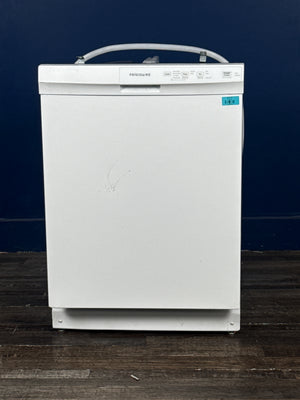 Frigidaire - 24 in Front Control Built-In Tall Tub Dishwasher in White with 4-cycles and DishSense Sensor Technology
