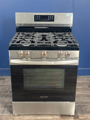 Frigidaire Gallery - 30 in. 5 Burner Freestanding Gas Range in Stainless Steel with True Convection and Air Fry