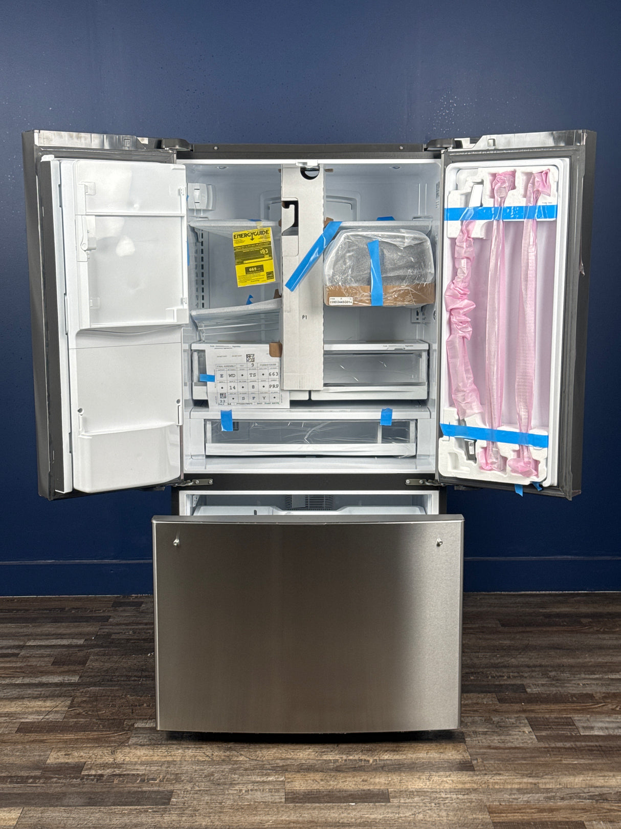 GE Profile - Profile 22.1 cu. ft. French Door Refrigerator with Hands-Free Autofill in Stainless Steel, Counter Depth