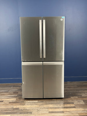 GE Profile - Profile 28 cu. ft Quad Door Bottom Freezer Refrigerator Fingerprint Resistant Stainless w/Dual-Dispense AutoFill Pitcher