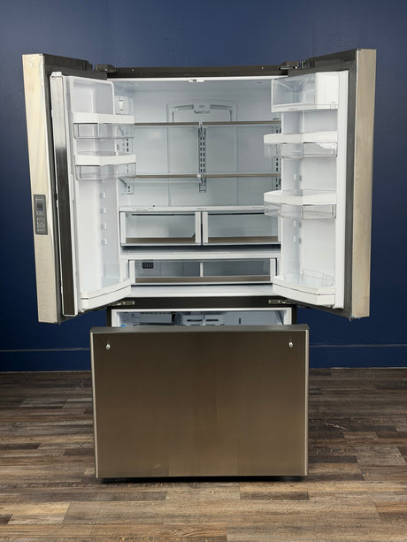 GE Cafe - 23.1 cu. ft. Smart French Door Refrigerator with Internal Water Dispenser in Stainless Steel, Counter Depth, ENERGY STAR