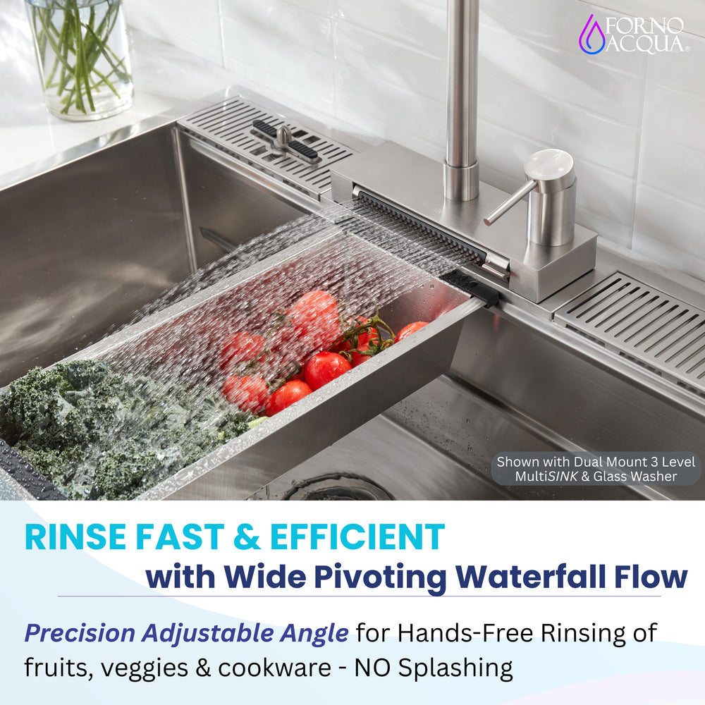 FORNO ACQUA 4 Function Waterfall  Pull-Down Kitchen Faucet