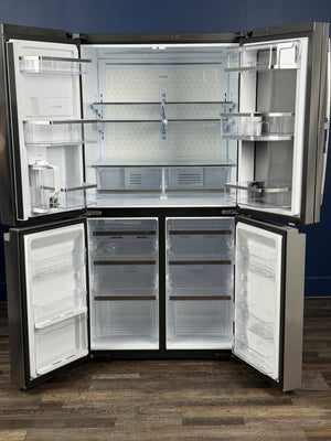 GE Profile - Profile 28 cu. ft Quad Door Bottom Freezer Refrigerator Fingerprint Resistant Stainless w/Dual-Dispense AutoFill Pitcher