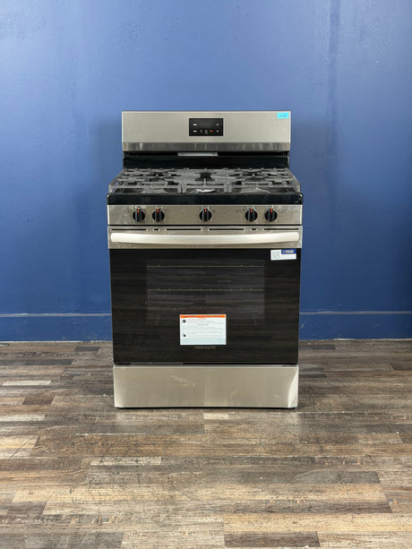 Frigidaire - 30 in. 5 Burner Freestanding Gas Range in Stainless Steel with Quick Boil and Even Baking Technology