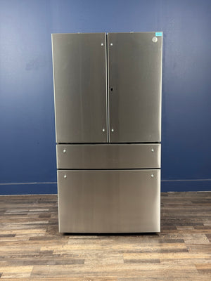 GE Profile - Profile 36 in. 23.3 cu. ft. Smart Counter-Depth Fingerprint Resistant 4-Door French-Door Refrigerator with Door In Door