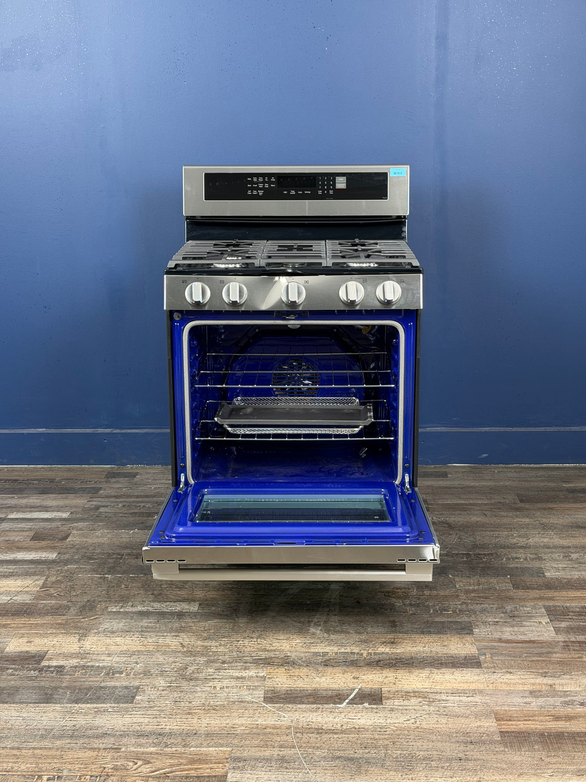 LG - 6.3 cu. ft. Smart True Convection InstaView Gas Range Single Oven with Air Fry in Printproof Stainless Steel