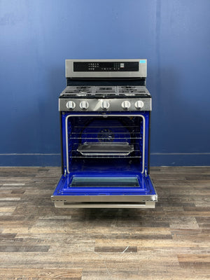 LG - 6.3 cu. ft. Smart True Convection InstaView Gas Range Single Oven with Air Fry in Printproof Stainless Steel