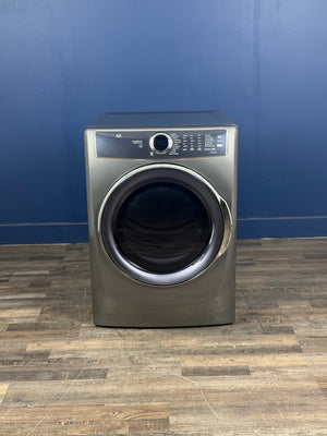 Frigidaire - 8 cu. ft. vented Front Load Stackable Electric Dryer in Titanium with LuxCare Dry and Perfect Steam