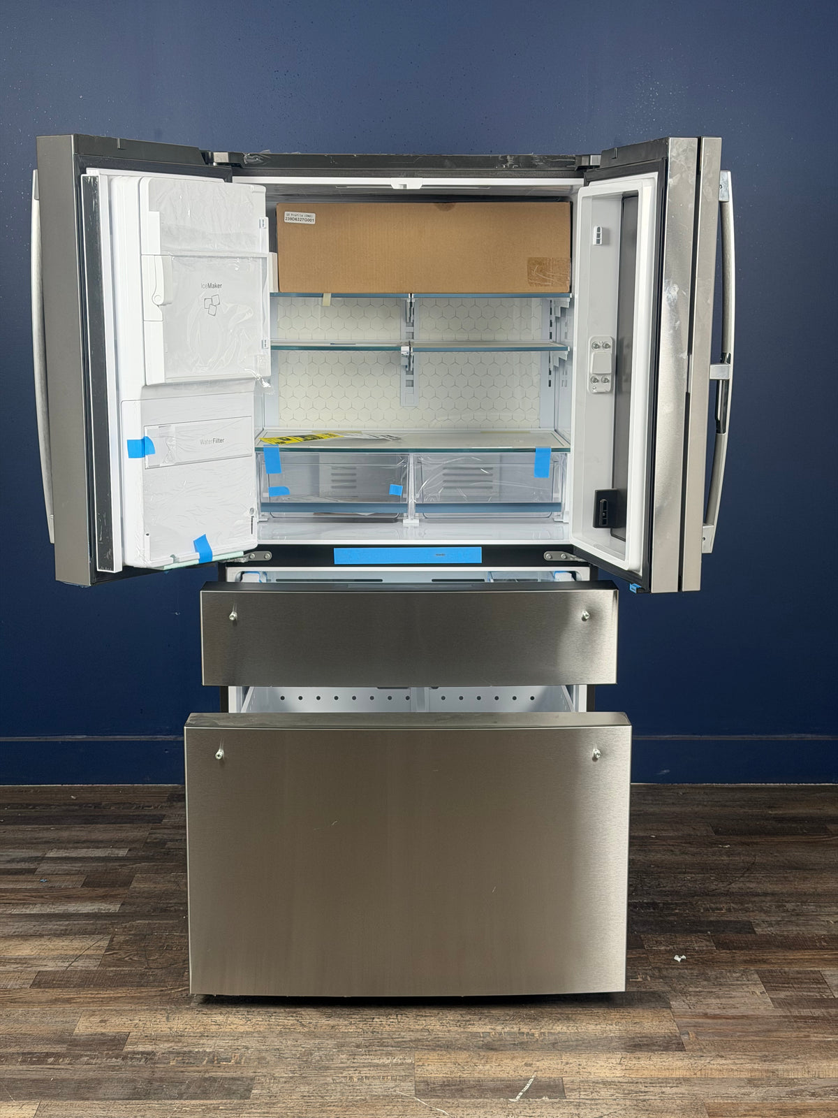 GE Profile - Profile 27.9 cu. ft. Smart 4-Door French Door Refrigerator with Door-in-Door in Fingerprint Resistant Stainless Steel