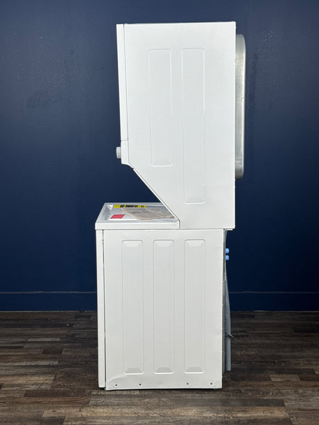 Frigidaire - 3.9 cu. ft. Washer and 5.5 cu. ft. Dryer Electric Long Vent Stacked Laundry Center in White