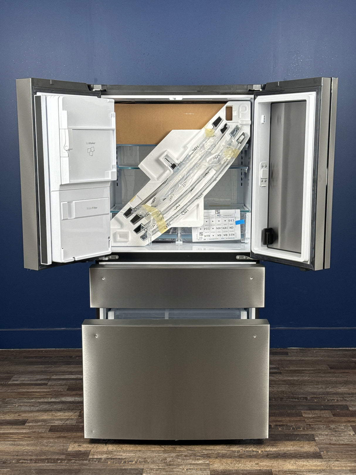 GE Profile - Profile 22.3 cu. ft. Counter Depth Four Door French Door Refrigerator in Stainless Steel with Hands-Free Autofill