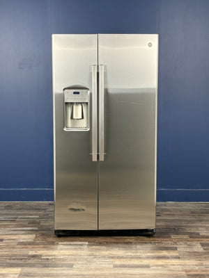GE - 21.8 cu. ft. Side by Side Refrigerator in Fingerprint Resistant Stainless Steel, Counter Depth