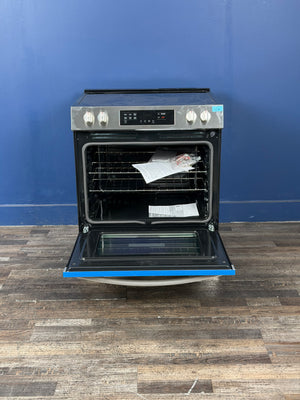 Frigidaire - 30 in. 5 Element Slide-In Front Control Electric Range with Steam Clean in Stainless Steel
